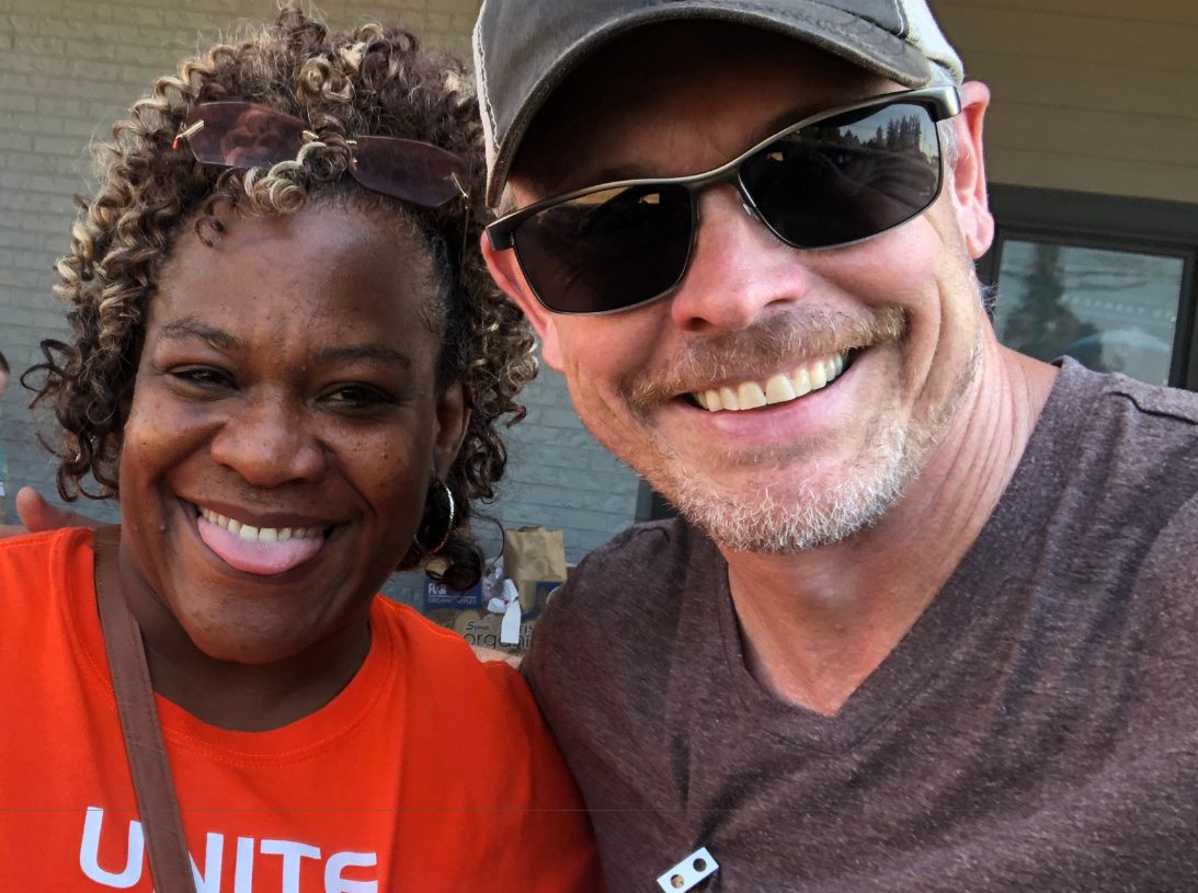 Smiling volunteers at the Marysville food blessing